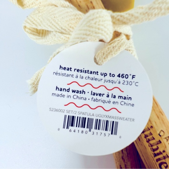 Danica Jubilee Set of 2 Christmas Wooden & Silicone Spatulas NWT - Picture 3 of 5